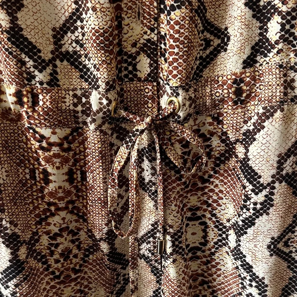Melissa Odabash Brown and Cream Snakeskin Print Romper - Picture 5 of 5